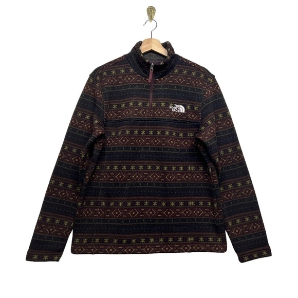 THE NORTH FACE Men's Tsillan ¼ Zip Sweatshirt Root Brown M - Picture 6 of 13